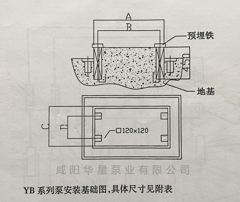 壓濾機專用柱塞泵安裝基礎圖